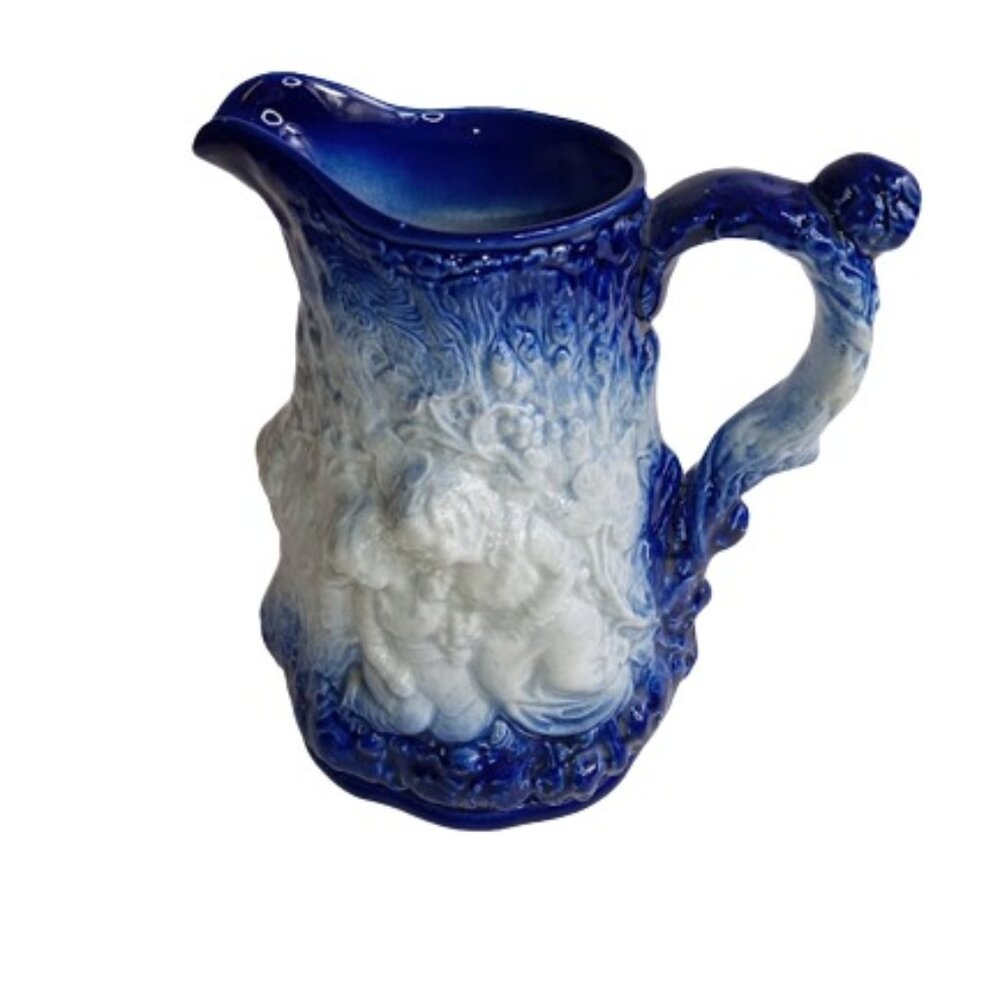 Vintage Burleigh England 20th Century Antique Style Jug Pitcher Ironstone 3D